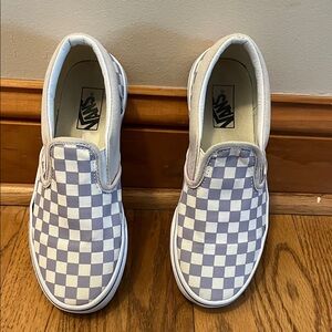 Vans Kids Checkered Slip-On Sneakers - Light Purple and White